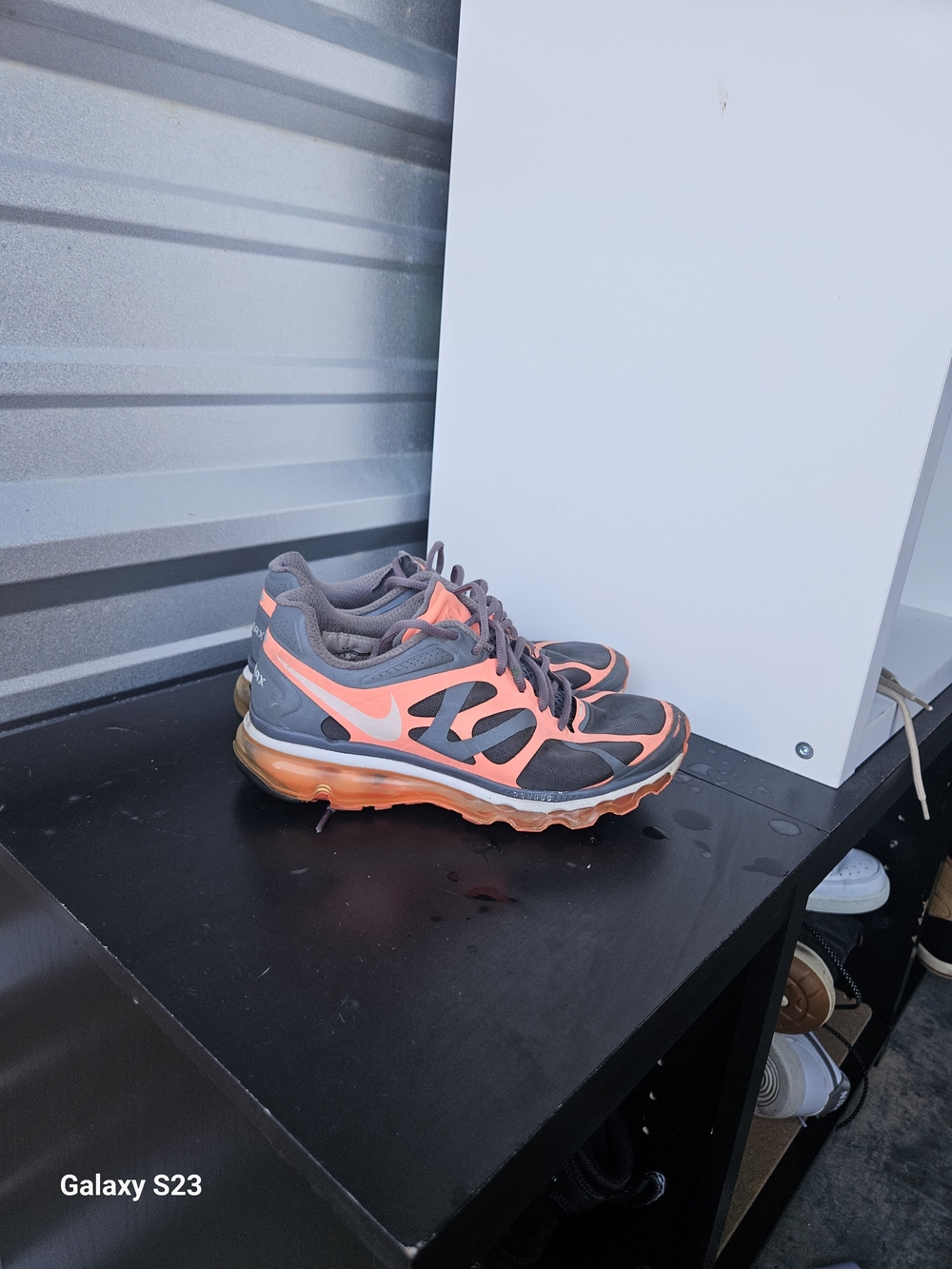 Nike Air Max+ 2012 Women’s 7 Dark Grey Coral Orange Running Shoes